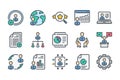 Human Resource related color line icon set. Royalty Free Stock Photo